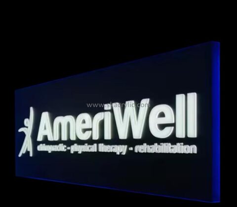 Wholesale custom acrylic wall light box for company reception signage BS-375