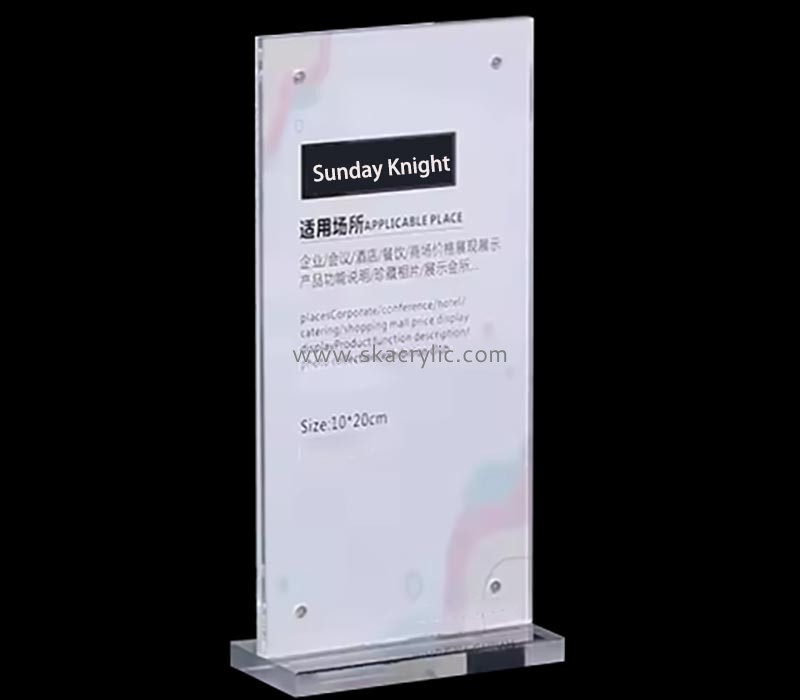 Custom wholesale acrylic vertical table top sign holder SH-895