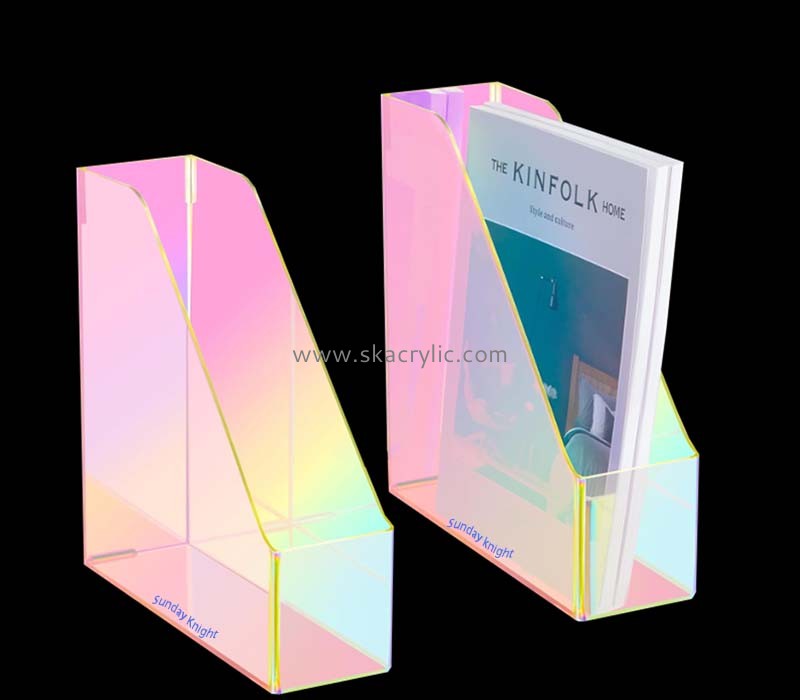 Custom wholesale acrylic desktop magzine holder BH-2457