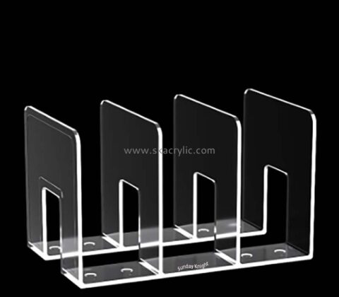 Custom wholesale acrylic desktop 3 dividers book holder BH-2454