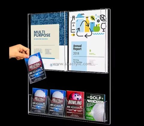 Custom wholesale acrylic wall 6 pockets pamphlet holders BH-2462