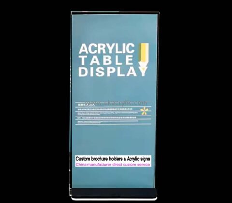 Custom acrylic T shaped table advertising display holder SH-861