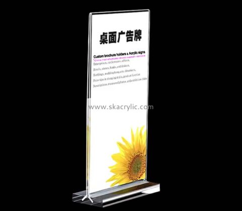 Custom acrylic T shaped advertising display holder SH-860