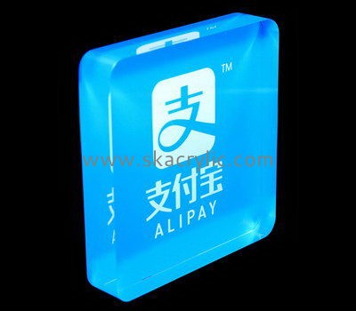 Custom blue acrylic block sign BS-171