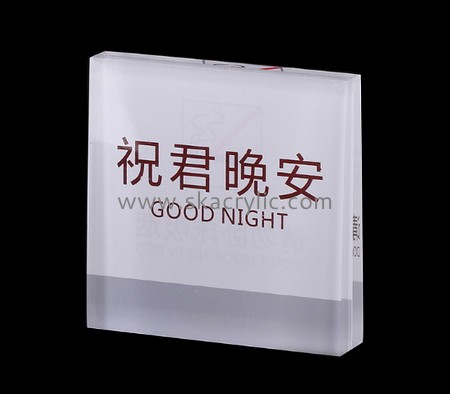 Customize acrylic block sign plexiglass good night block sign SH-711