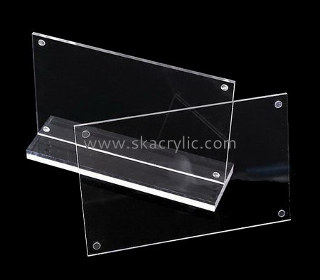 Bespoke transparent lucite table sign stand SH-369