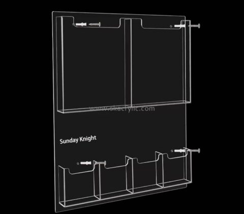 Custom wholesale acrylic wall 6 pockets literature holders BH-2469