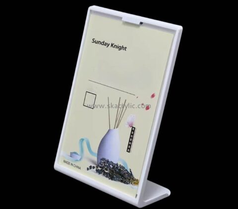 Custom wholesale acrylic L shape desktop sign stand SH-906