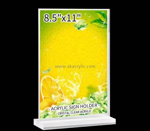 Custom wholesale acrylic T-shaped tabletop sign holder SH-886