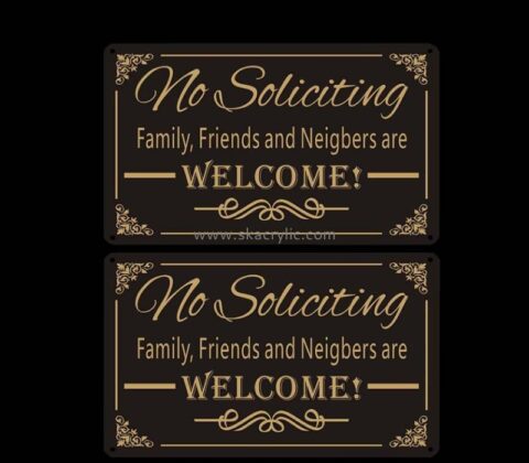 Custom acrylic wall No soliciting sign BS-323