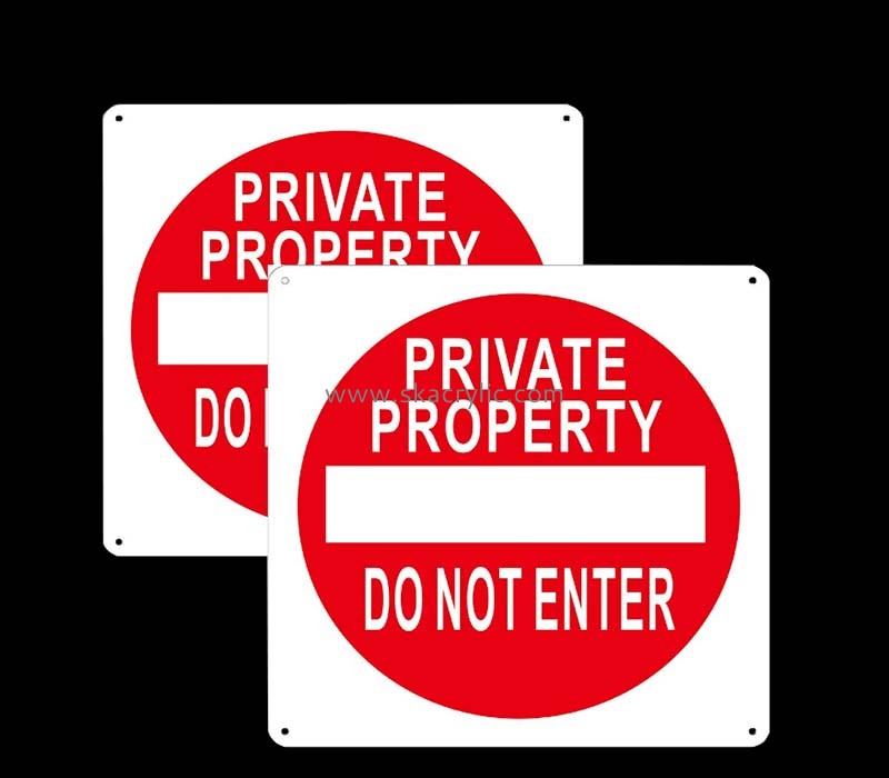 Custom acrylic wall no trespassing sign board BS-315