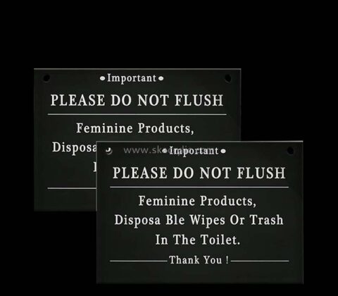 Custom acrylic wall please do not flush sign board BS-313