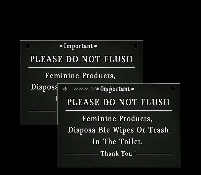 Custom acrylic wall please do not flush sign board BS-313