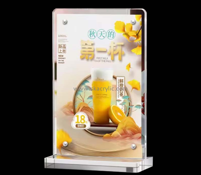 Custom acrylic tabletop milk tea shop display sign stand SH-850