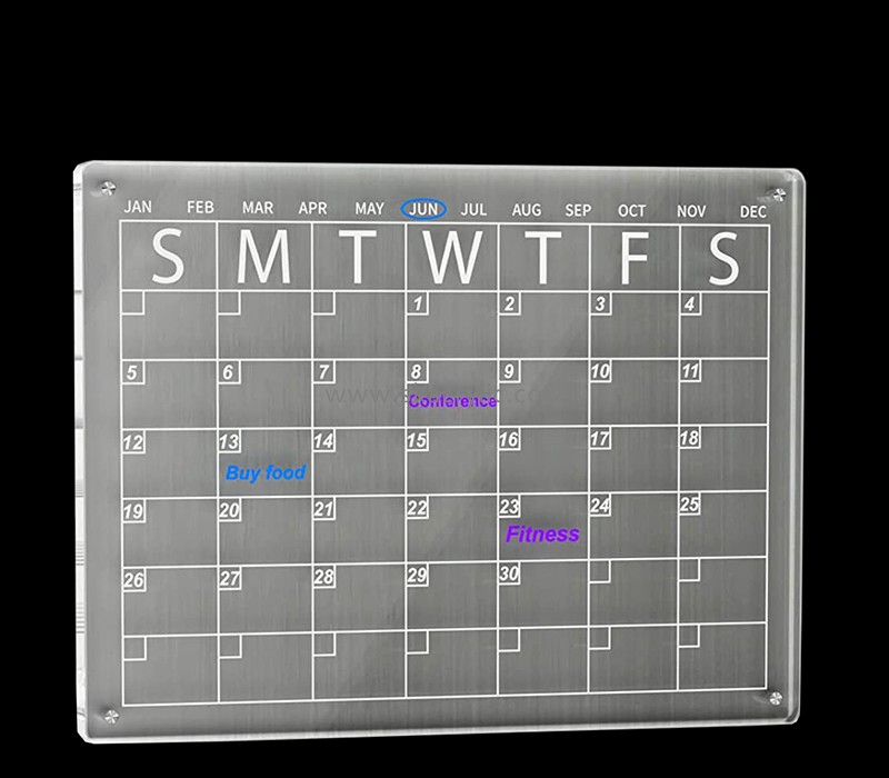 Custom acrylic magnetic dry erase calendar board for fridge BS-288