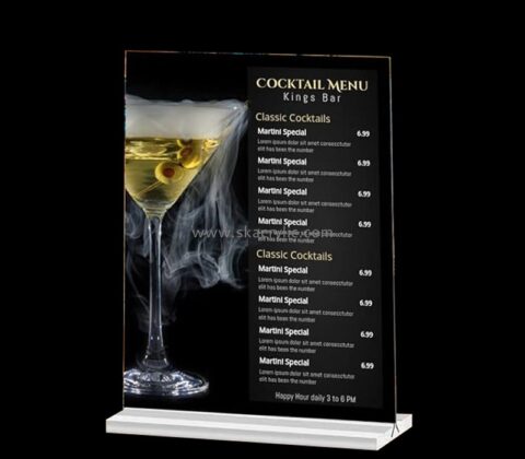 Custom acrylic cocktail menu sign holder for bar KTV SH-829