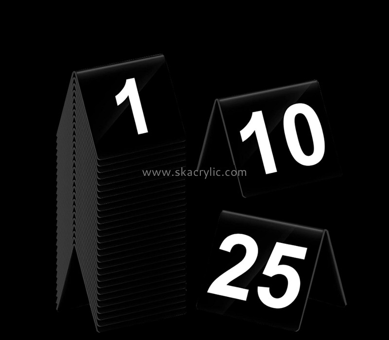 Plexiglass display supplier custom acrylic table tent numbers cards signs for party banquets SH-794