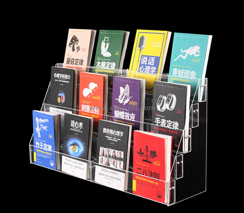 Plexiglass products manufacturer custom acrylic 5 tiers books display rack BH-2337