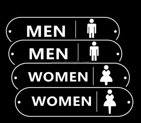 Acrylic display supplier custom plexiglass wall men\'s & women\'s restroom signs BS-232