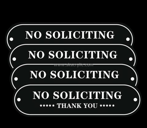 Plexiglass products manufacturer custom acrylic no soliciting sign for house BS-230