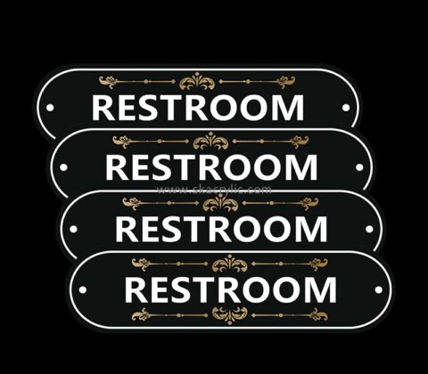 Acrylic item supplier custom plexiglass wall montable restroom babthroom sign BS-229