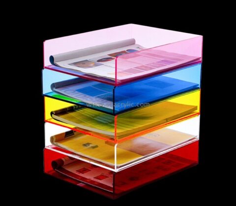 China perspex manufacturer custom plexiglass desk file organizer holder BH-2297