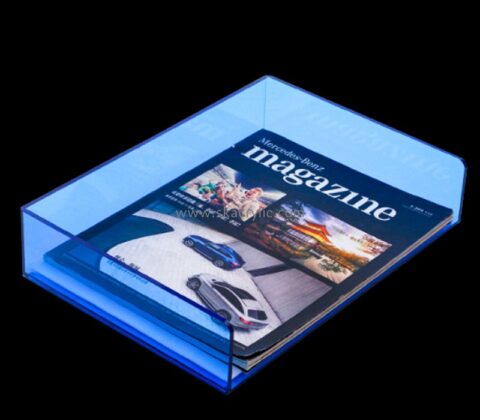 Perspex display supplier custom acrylic desk magazine holder BH-2296