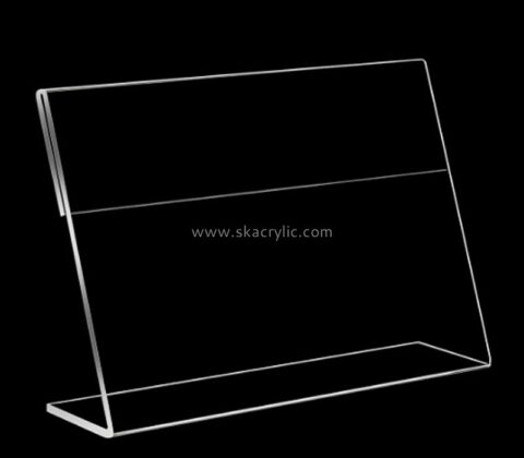 Perspex item supplier custom countertop slanted acrylic sign holder SH-748