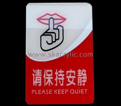 China acrylic manufacturers customized acrylic wall signs quiet please sign BS-070