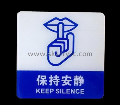 China acrylic manufacturers hot selling plexiglass signs custom acrylic quiet sign BS-069