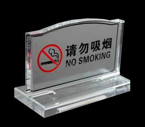 Custom design acrylic sign board stand no smoking warning sign acrylic block BS-028