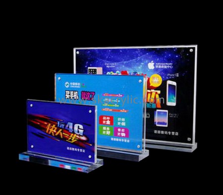 Acrylic plastic supplier customize clear table top display stands plastic business signs SH-234