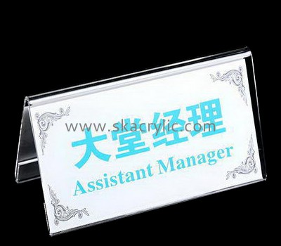 Lucite manufacturer customize plastic paper stands restaurant table top sign holders SH-222