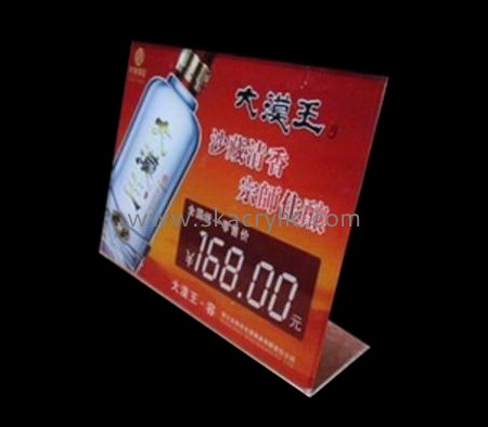 Plexiglass manufacturer customize clear plastic paper menu holder stand SH-214