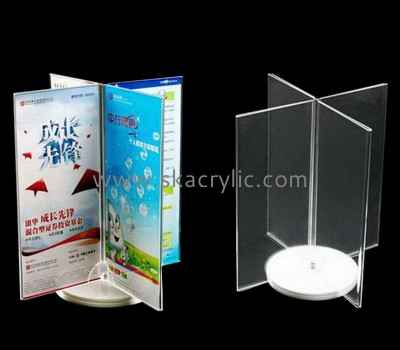 Acrylic plastic supplier customize rotating sign holder table top poster holder SH-208