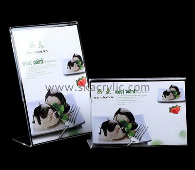 Acrylic plastic supplier customize table tent clear plastic sign holder SH-182