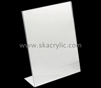 Custom design plastic sign holder 8.5 x 11 plastic tabletop display stands acrylic paper stand SH-114