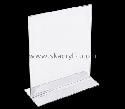 Custom design plastic stand up sign holder acrylic stand up frames 5 x 7 acrylic sign holder SH-099