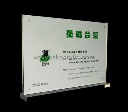 Custom design acrylic display holders display sign holders acrylic stand up sign holder SH-038