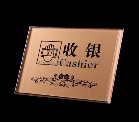 Factory wholesale acrylic cashier sign holder SH-005