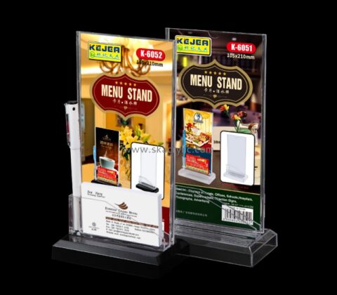 Display stand manufacturers custom acrylic literature holder with business card holder BH-1129