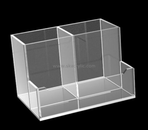 Acrylic plastic supplier custom brochure holder box with business card holder BH-996