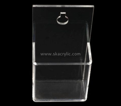 Factory wholesale wall mounted black acrylic business card holder BH-036