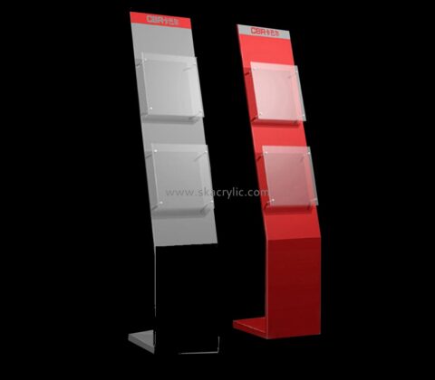 Factory custom design acrylic brochure holder floor stand BH-019