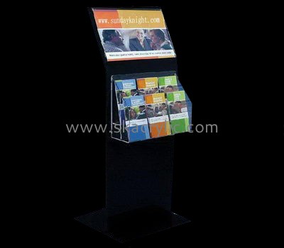 Factory wholesale black acrylic brochure holder floor stand BH-004