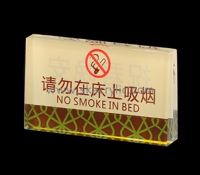 Customize plexiglass no smoking sign acrylic block sign SH-712