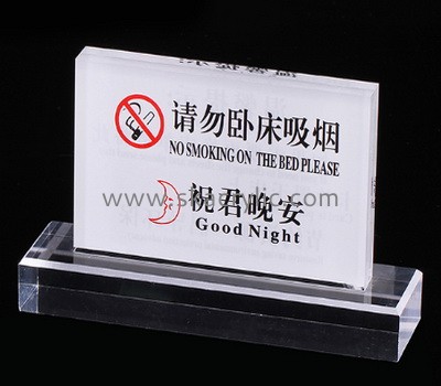 Customize acrylic no smoing sign lucite good night sign plexiglass table top sign SH-709