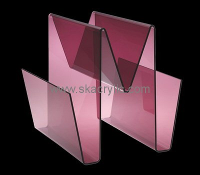 Custom w shape acrylic magazine holders BH-2211