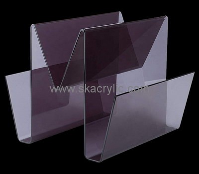 Custom 3 compartment acrylic magazine rack BH-2130