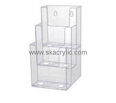 Custom acrylic 4 tier plastic paper brochure holders for walls BH-384